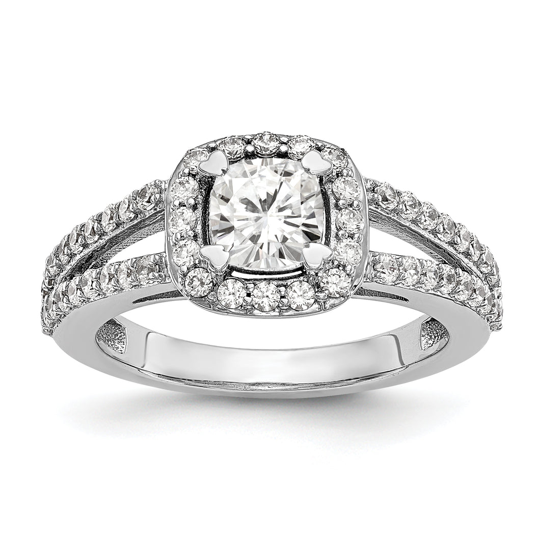 14kw True Origin Lab Grown Diamond VS/SI, D E F, S/M Cushion Halo Eng. Rin