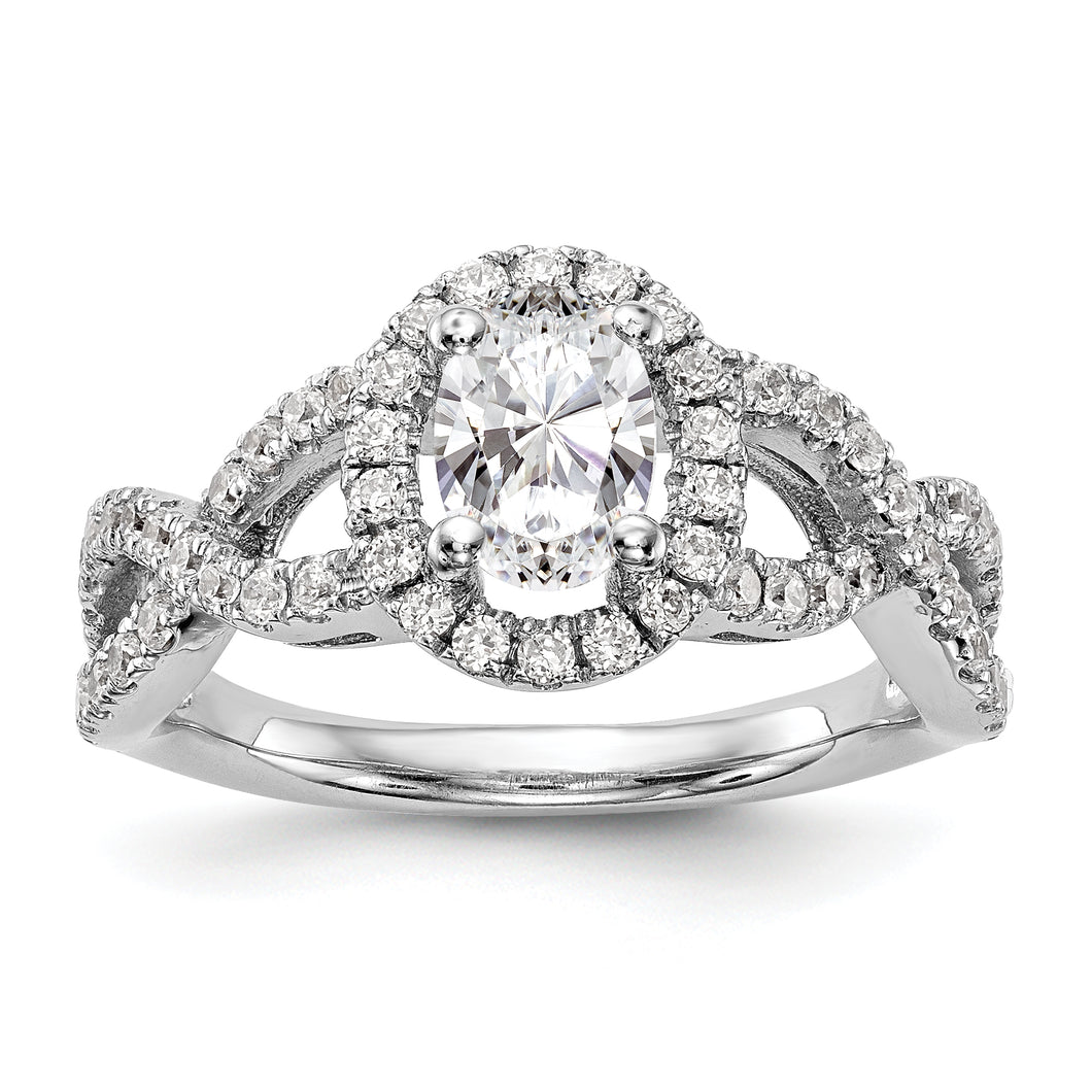 14kw True Origin Lab Grown Diamond VS/SI, D E F, S/M Oval Halo Eng. Ring