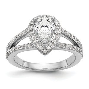 14kw True Origin Lab Grown Diamond VS/SI, D E F, S/M Pear Halo Eng. Ring