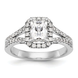 14kw True Origin Lab Grown Diamond VS/SI, D E F, S/M Emerald Halo Eng. Rin