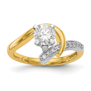 14k Two-tone Peg Set Diamond Semi-mount By-Pass Engagement Ring