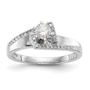 14kw Peg Set Diamond Semi-Mount Engagement Ring