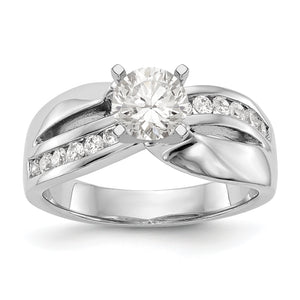 14kw Peg Set Diamond Semi-Mount Engagement Ring