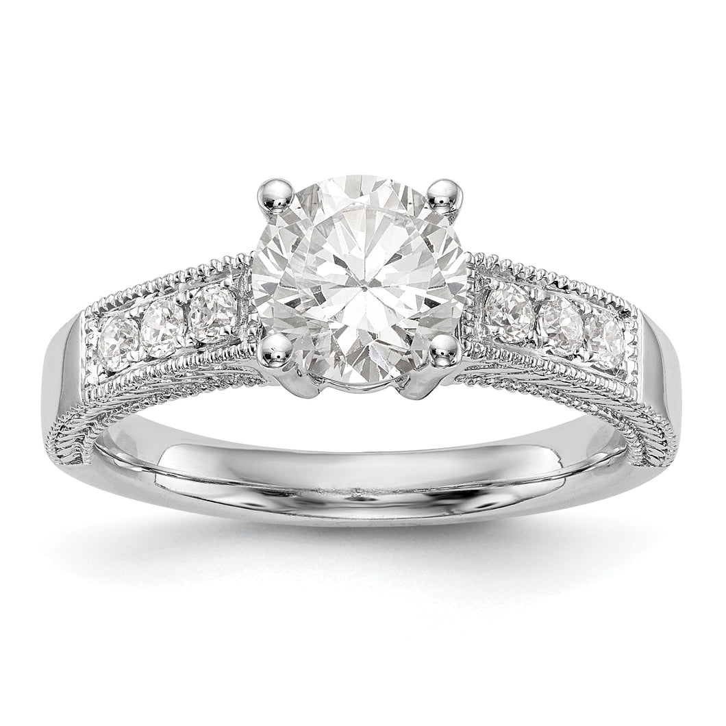 14K White Gold Diamond Semi-Mount Engagement Ring