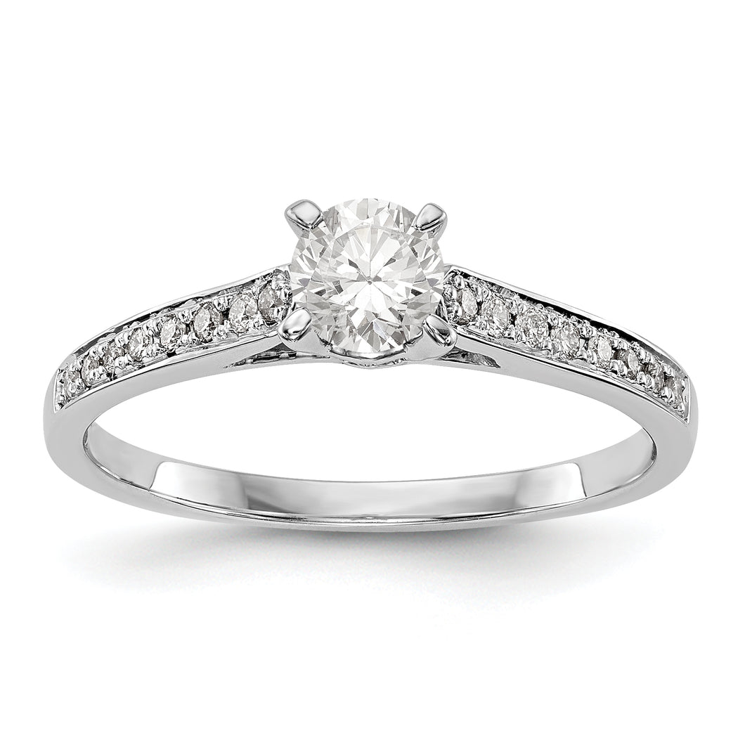 14K White Gold Diamond Semi-Mount Engagement Ring