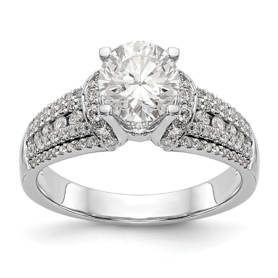 14K White Gold Diamond Semi Mount Engagement Ring