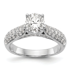 14K White Gold Diamond Semi-Mount Engagement Ring