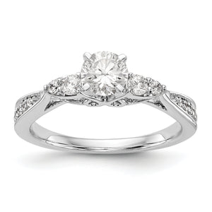 14K White Gold Diamond Semi-Mount Engagement Ring