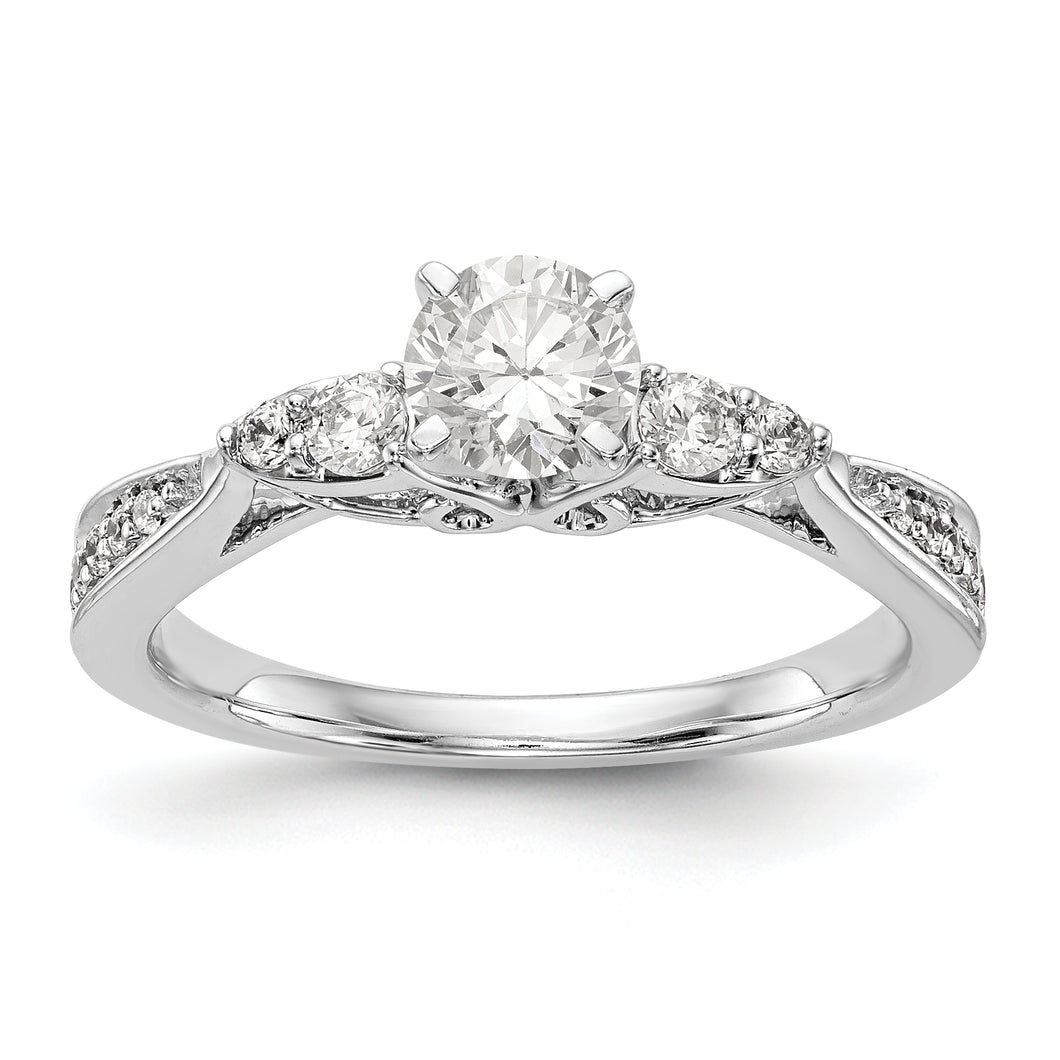 14K White Gold Diamond Semi-Mount Engagement Ring