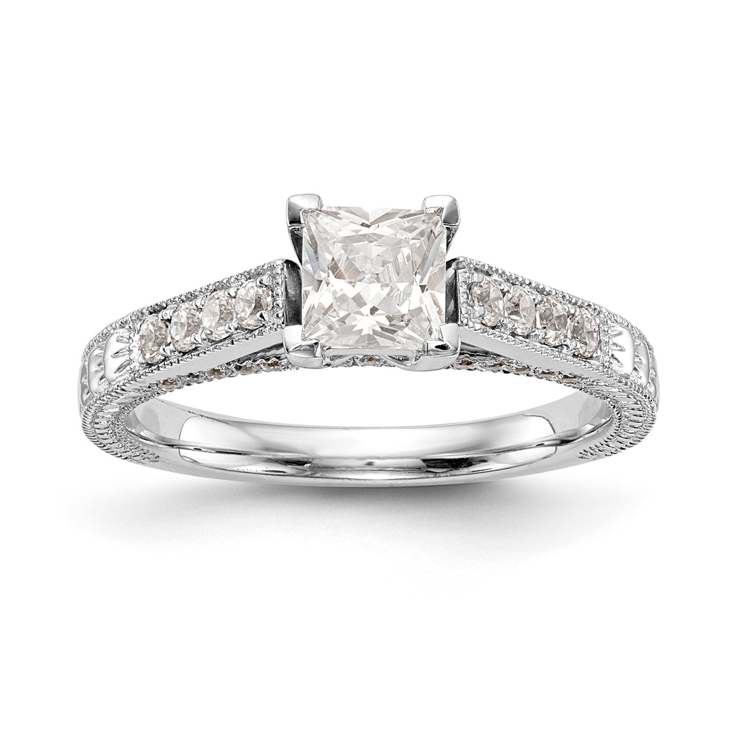 14K White Gold Diamond Semi-Mount Engagement Ring