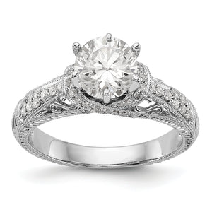 14K White Gold Diamond Semi-Mount Engagement Ring