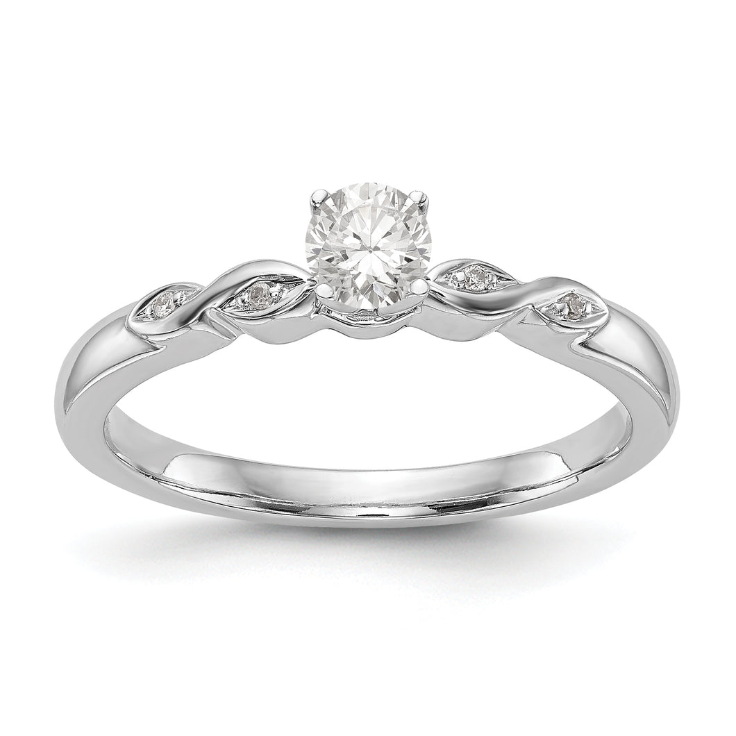 14k White Gold Diamond Semi-mount Engagement Ring