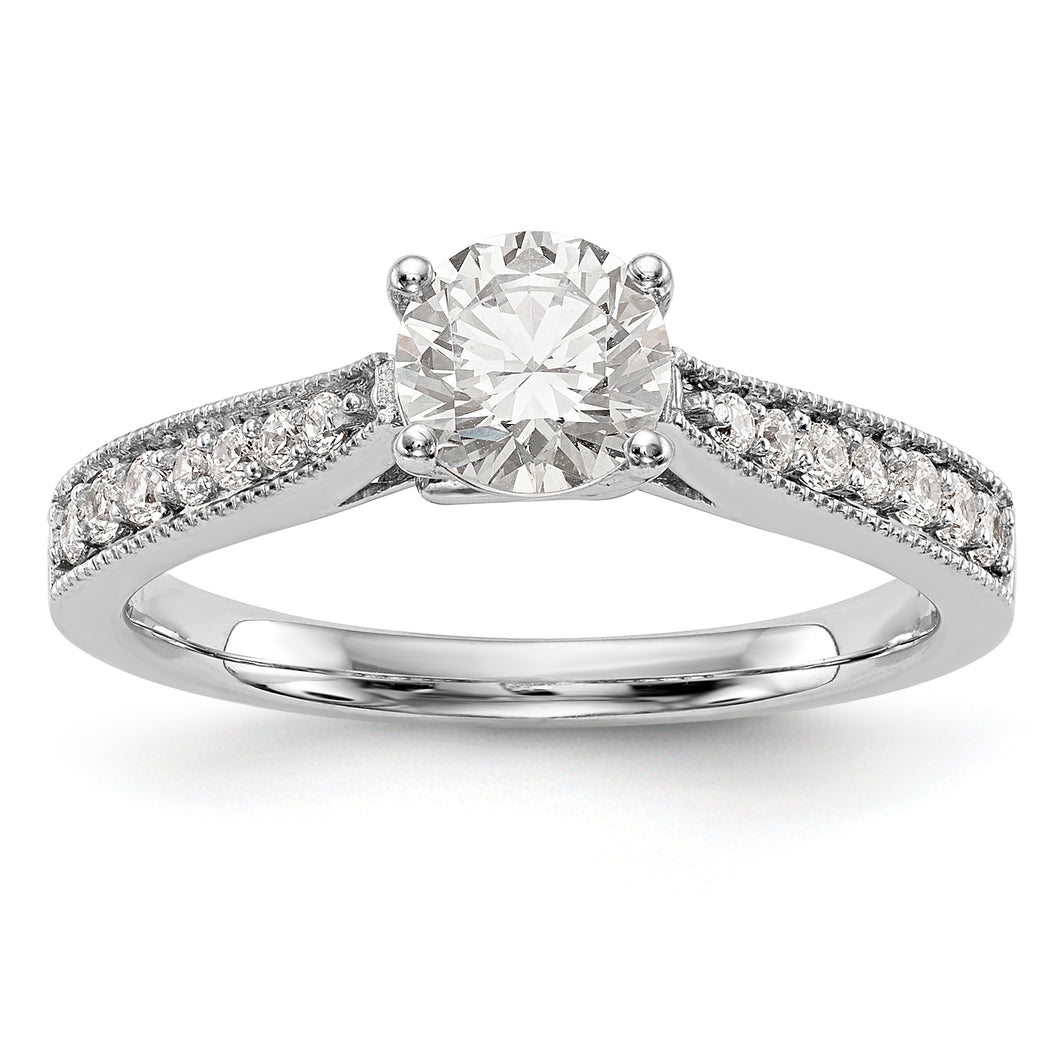 14K White Gold Diamond Semi-Mount Engagement Ring