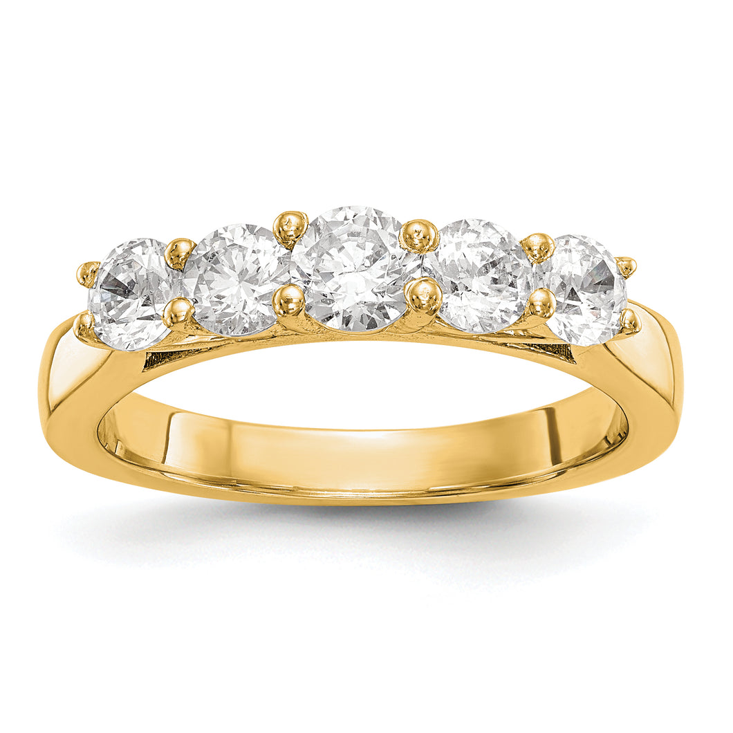 14ky True Origin Lab Grown Diamond VS/SI, D E F, 5-Stone Band