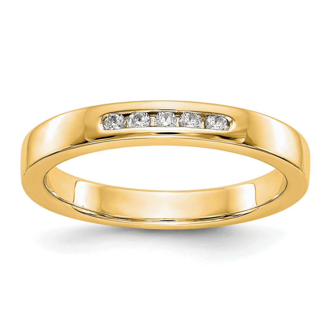 14ky True Origin Lab Grown Diamond VS/SI, D E F, 5-Stone Channel Band