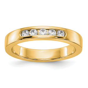 14ky True Origin Lab Grown Diamond VS/SI, D E F, 5-Stone Channel Band