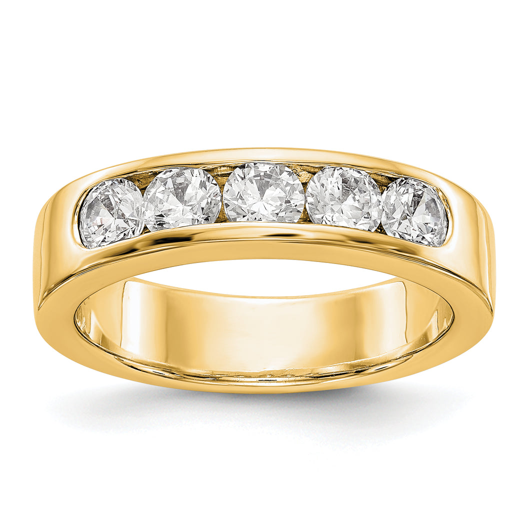 14ky True Origin Lab Grown Diamond VS/SI, D E F, 5-Stone Channel Band