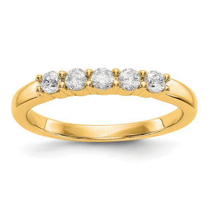 14ky True Origin Lab Grown Diamond VS/SI, D E F, 5-Stone Band