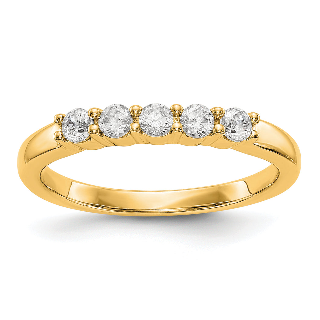 14ky True Origin Lab Grown Diamond VS/SI, D E F, 5-Stone Band