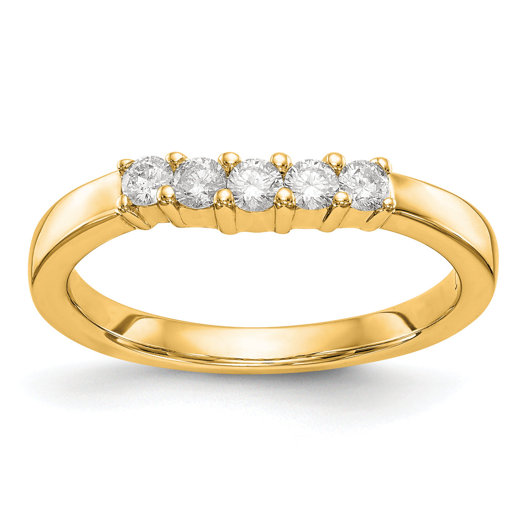 14ky True Origin Lab Grown Diamond VS/SI, D E F, 5-Stone Band