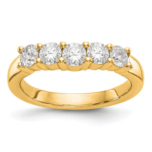 14ky True Origin Lab Grown Diamond VS/SI, D E F, 5-Stone Band