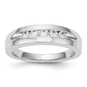 14kw True Origin Lab Grown Dia VS/SI Colorless 5-Stone Men's Channel Band