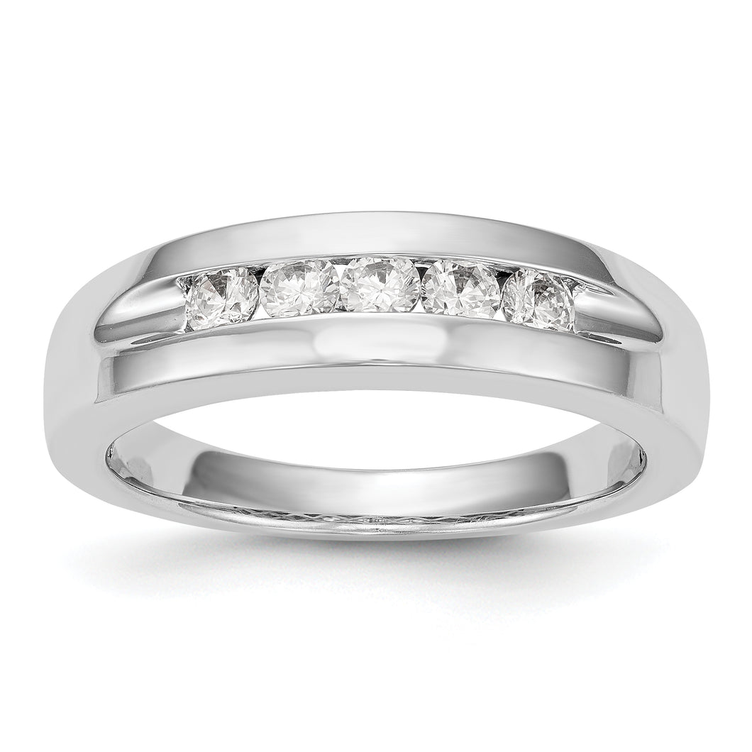 14kw True Origin Lab Grown Dia VS/SI Colorless 5-Stone Men's Channel Band
