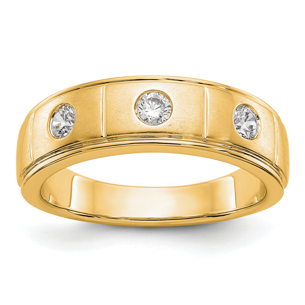 14ky True Origin Lab Grown Diamond VS/SI, D E F, Men's Band