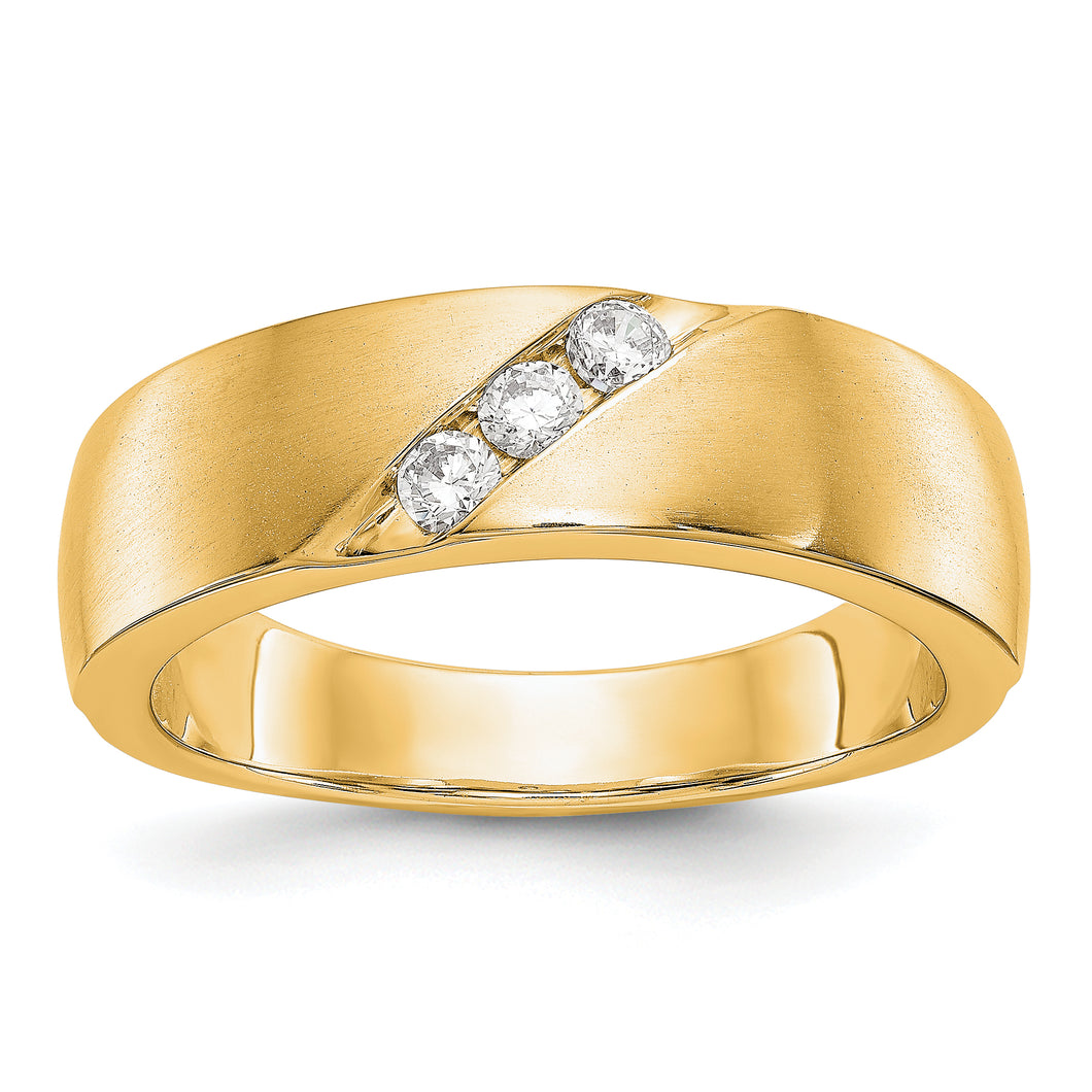 14ky True Origin Lab Grown Diamond VS/SI, D E F, Men's Band