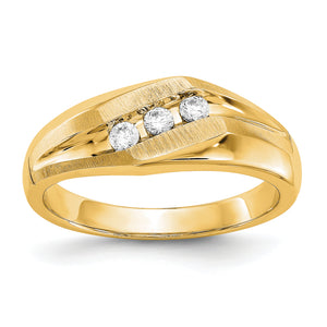 14ky True Origin Lab Grown Diamond VS/SI, D E F, Brushed/Polished Men's Ba