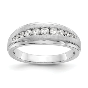 14kw True Origin Lab Grown Diamond VS/SI, D E F, Brushed/Polished Men's Ba
