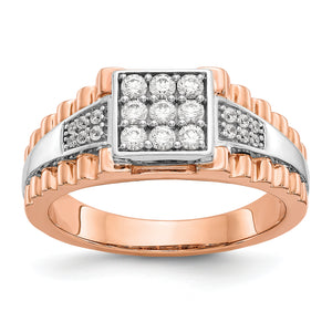 14kw Two-tone Polished Mens Band Mounting
