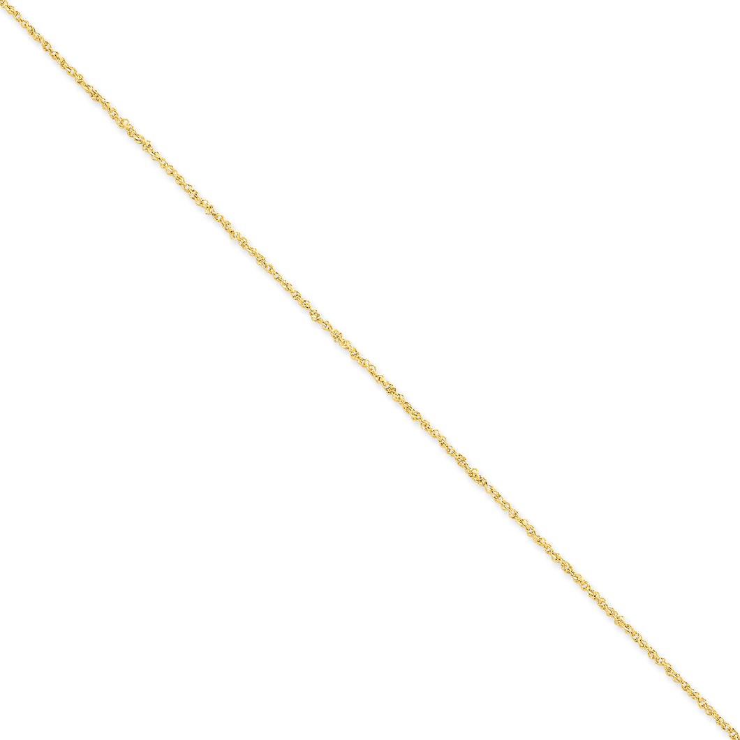 14K 1.7mm Ropa Anklet