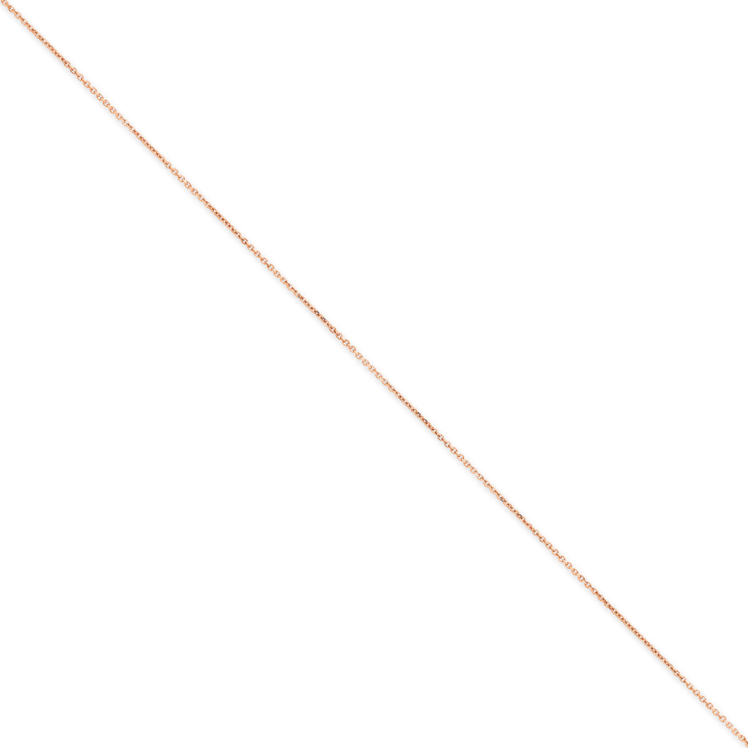 14k Rose Gold 1.0mm D/C Cable Chain