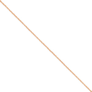 14K Rose Gold 1.7mm Ropa Chain Anklet