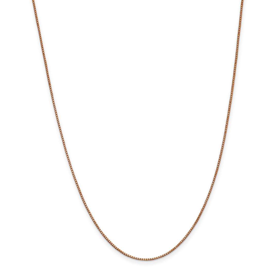 14k Rose Gold 1.0mm Box Link Chain