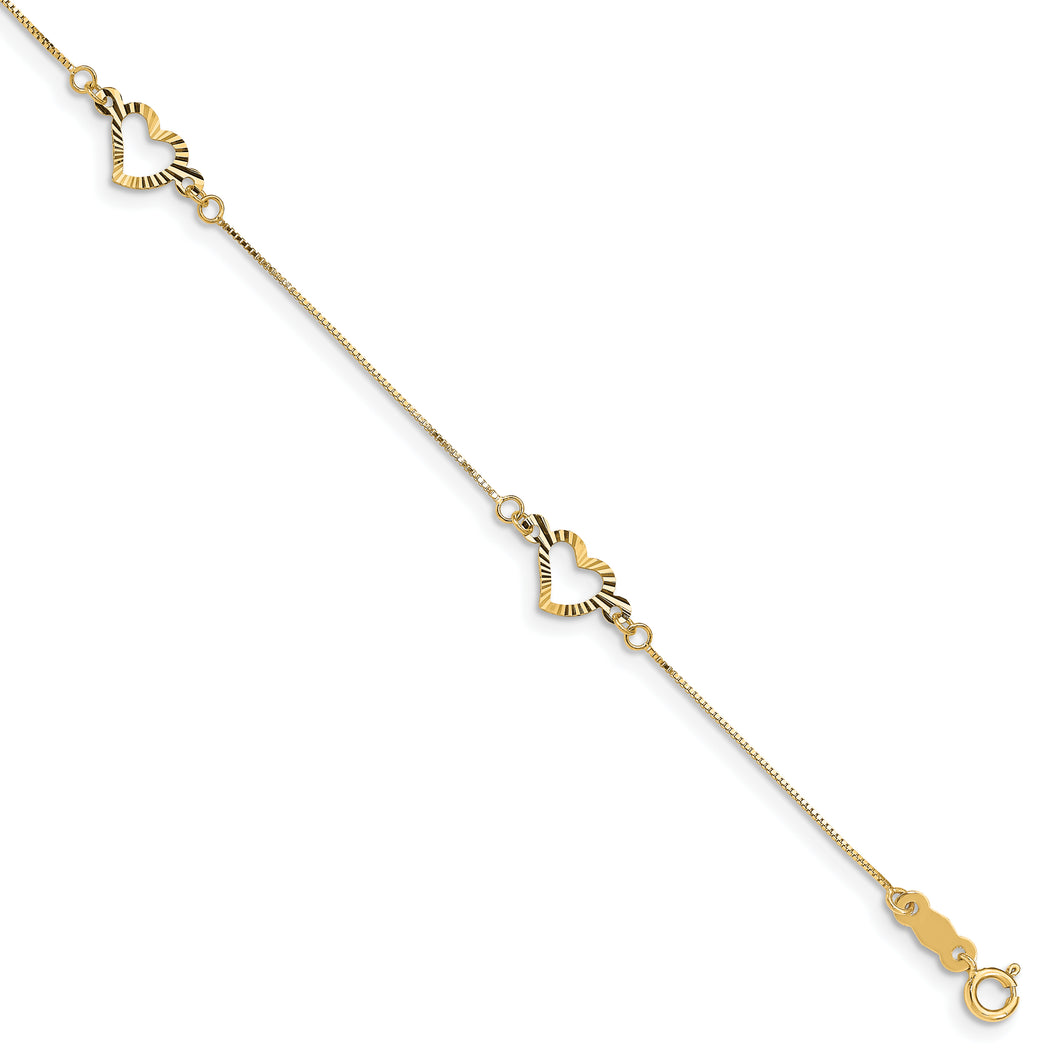 14K Fancy Heart Bracelet
