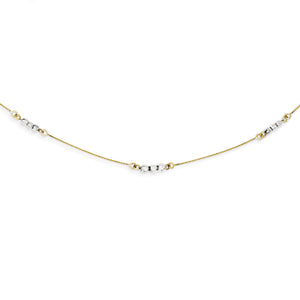 14K Two-Tone Mirror Beaded Necklace