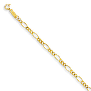 14k Yellow Gold 7.25in Polished Fancy Link Bracelet