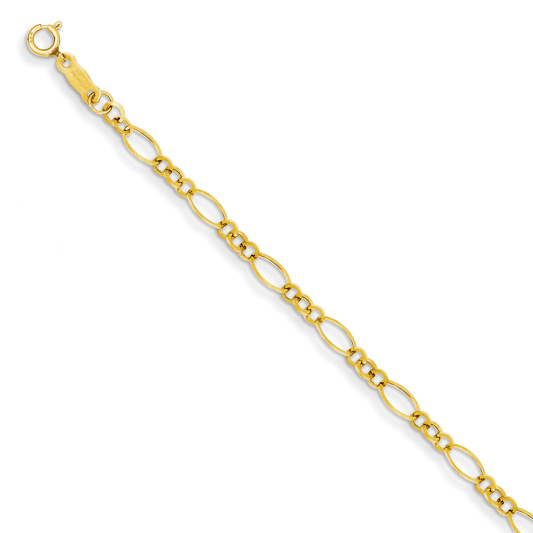 14k Yellow Gold 7.25in Polished Fancy Link Bracelet