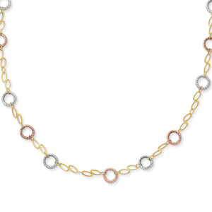 14k Tri-color Circles Necklace