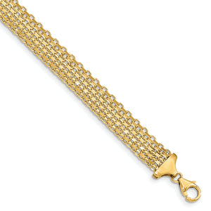 14k Polished 8.25in Fancy Link Bracelet