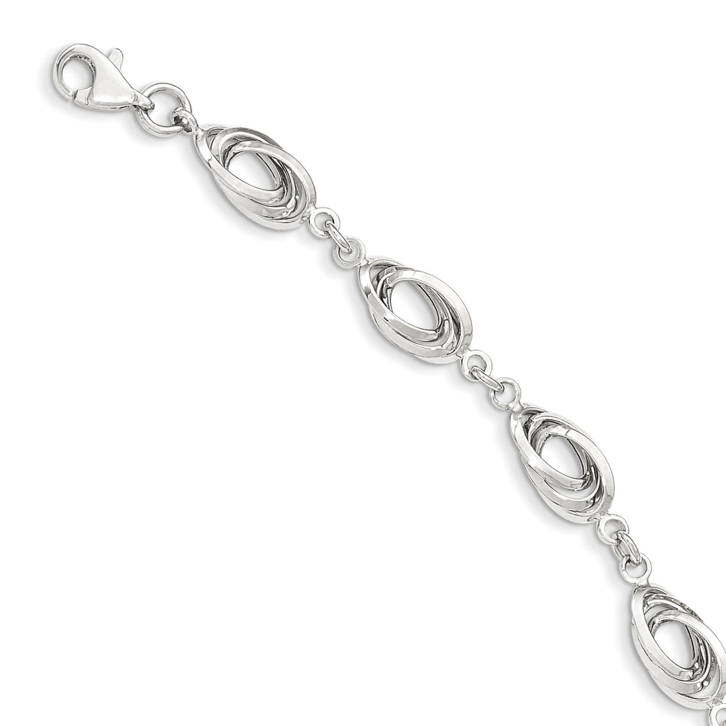 14K White Gold Fancy Link Bracelet