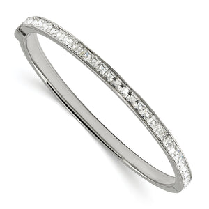 Stainless Steel Polished w/Preciosa Crystal Hinged Bangle