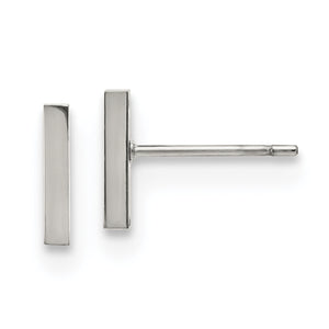 Stainless Steel Polished Bar Post Earrings