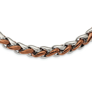 Stainless Steel Polished Brown IP-plated 24in. Necklace