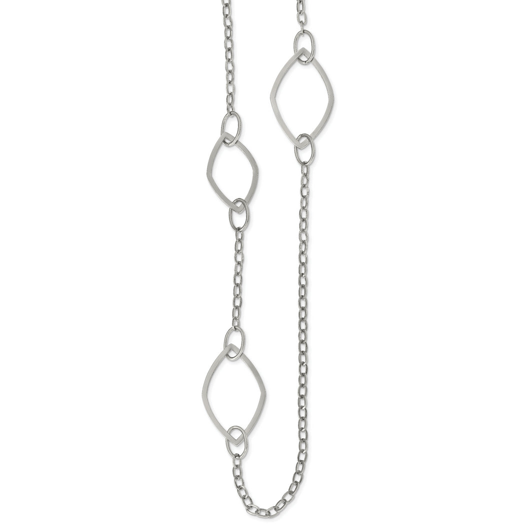 Stainless Steel Polished 36in Fancy Link Necklace