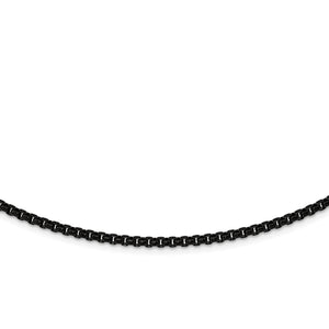 Stainless Steel Polished Black IP-plated 20 inch Box Chain