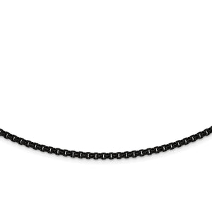 Stainless Steel Polished Black IP-plated 24 inch Box Chain