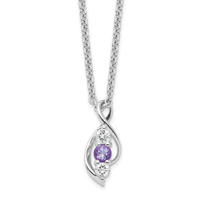 Sterling Silver Survivor Collection Clear & Purple Swarovski Topaz Legacy N